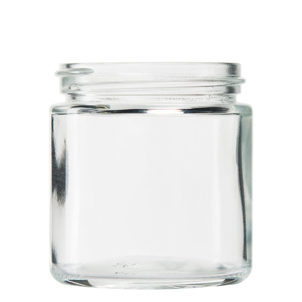 3oz Standard Glass Jar - Black Plastic Screw Lid